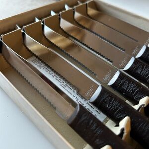 Vintage Le Vogue Stainless Steel Steak Knife Set